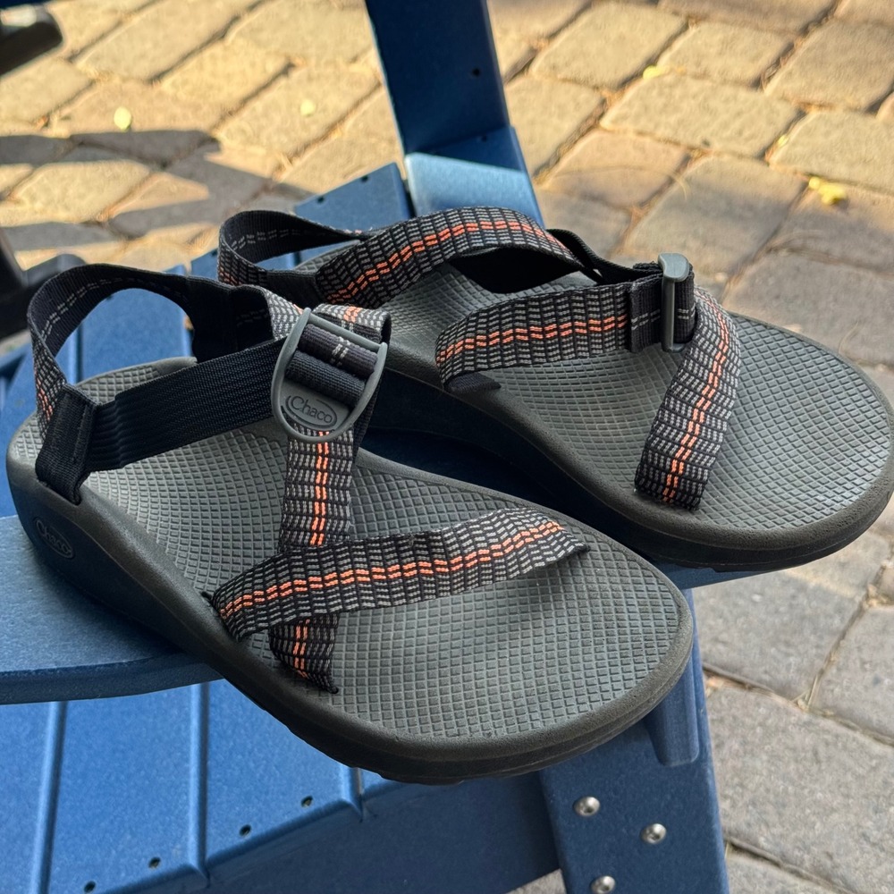 Chaco Z1 Classic Mens Sandals Size 11 Black Orange Strappy Sport Hiking Shoes